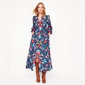 Boden Ruby Collarless Shirt Dress